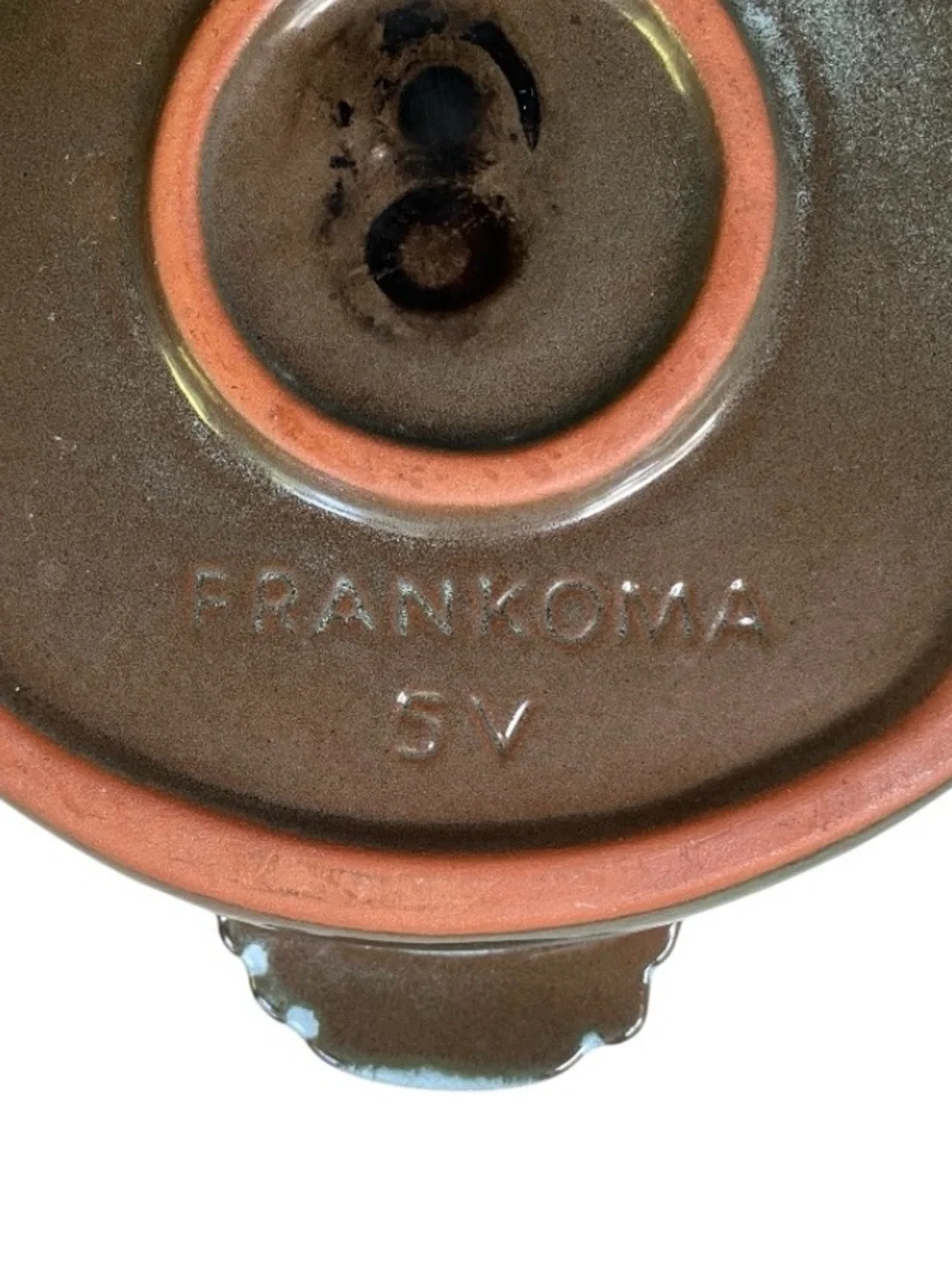 RARE Vintage Frankoma Ceramic Covered Casserole in Woodland Moss